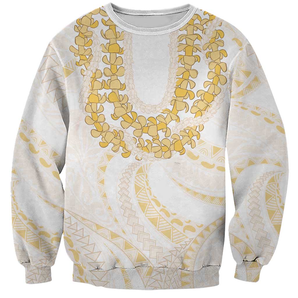 Aloha Lei Onaona Sweatshirt Beige Hawaiian Tribal Pattern LT9 Unisex Beige - Polynesian Pride