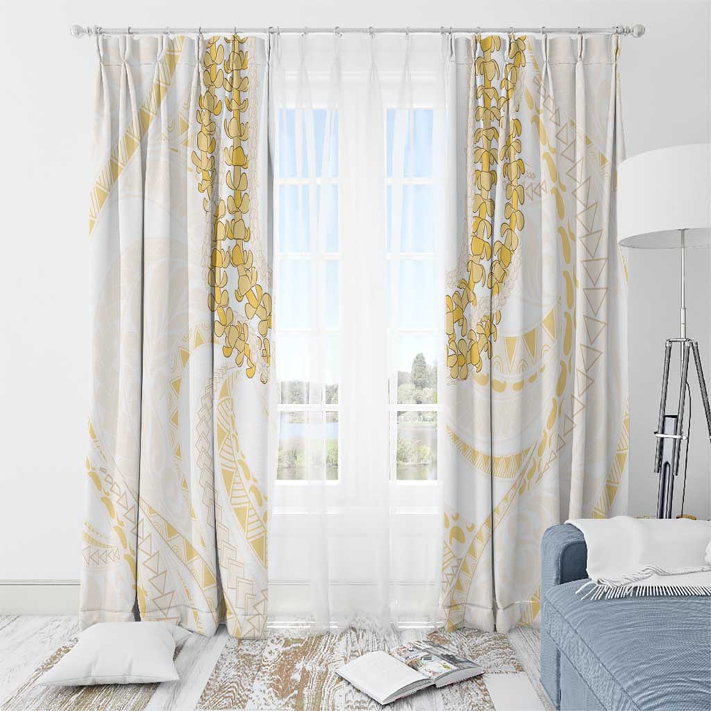 Aloha Lei Onaona Window Curtain Beige Hawaiian Tribal Pattern LT9 - Polynesian Pride