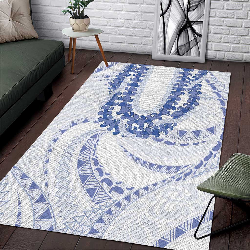 Aloha Lei Onaona Area Rug Navy Blue Hawaiian Tribal Pattern LT9 Blue - Polynesian Pride