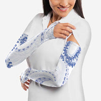 Aloha Lei Onaona Arm Sleeves Navy Blue Hawaiian Tribal Pattern LT9 - Polynesian Pride
