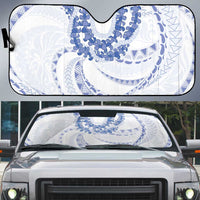 Aloha Lei Onaona Auto Sun Shade Navy Blue Hawaiian Tribal Pattern LT9 Blue - Polynesian Pride
