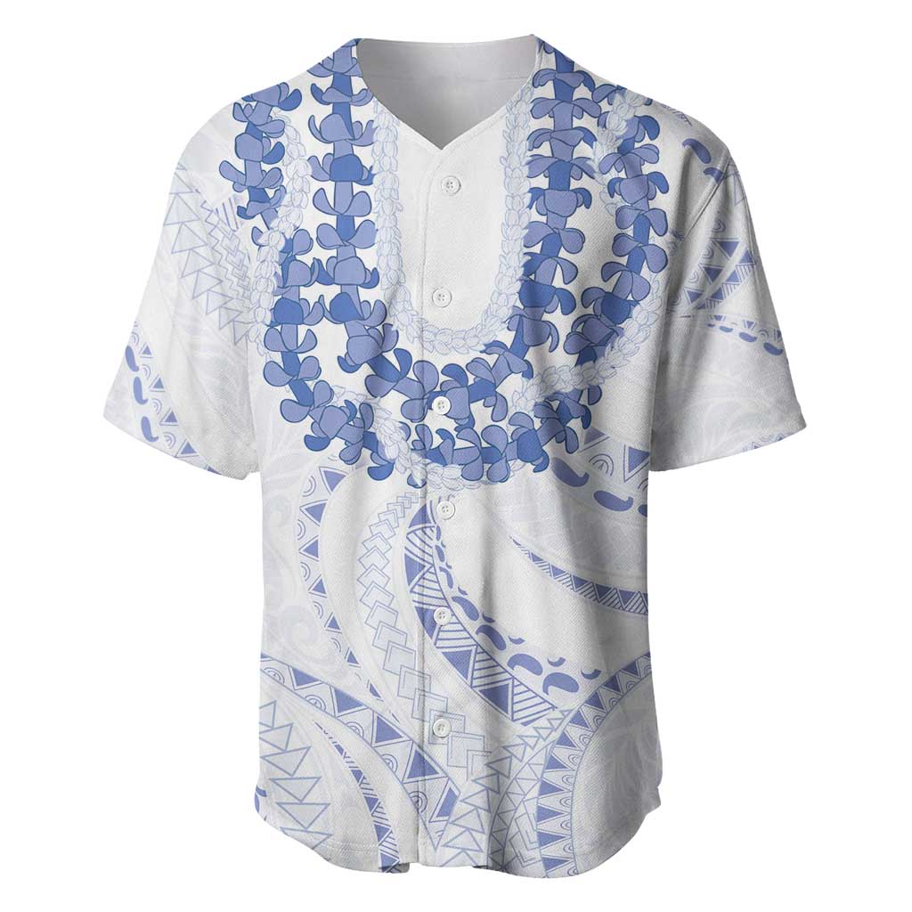 Aloha Lei Onaona Baseball Jersey Navy Blue Hawaiian Tribal Pattern LT9 Blue - Polynesian Pride