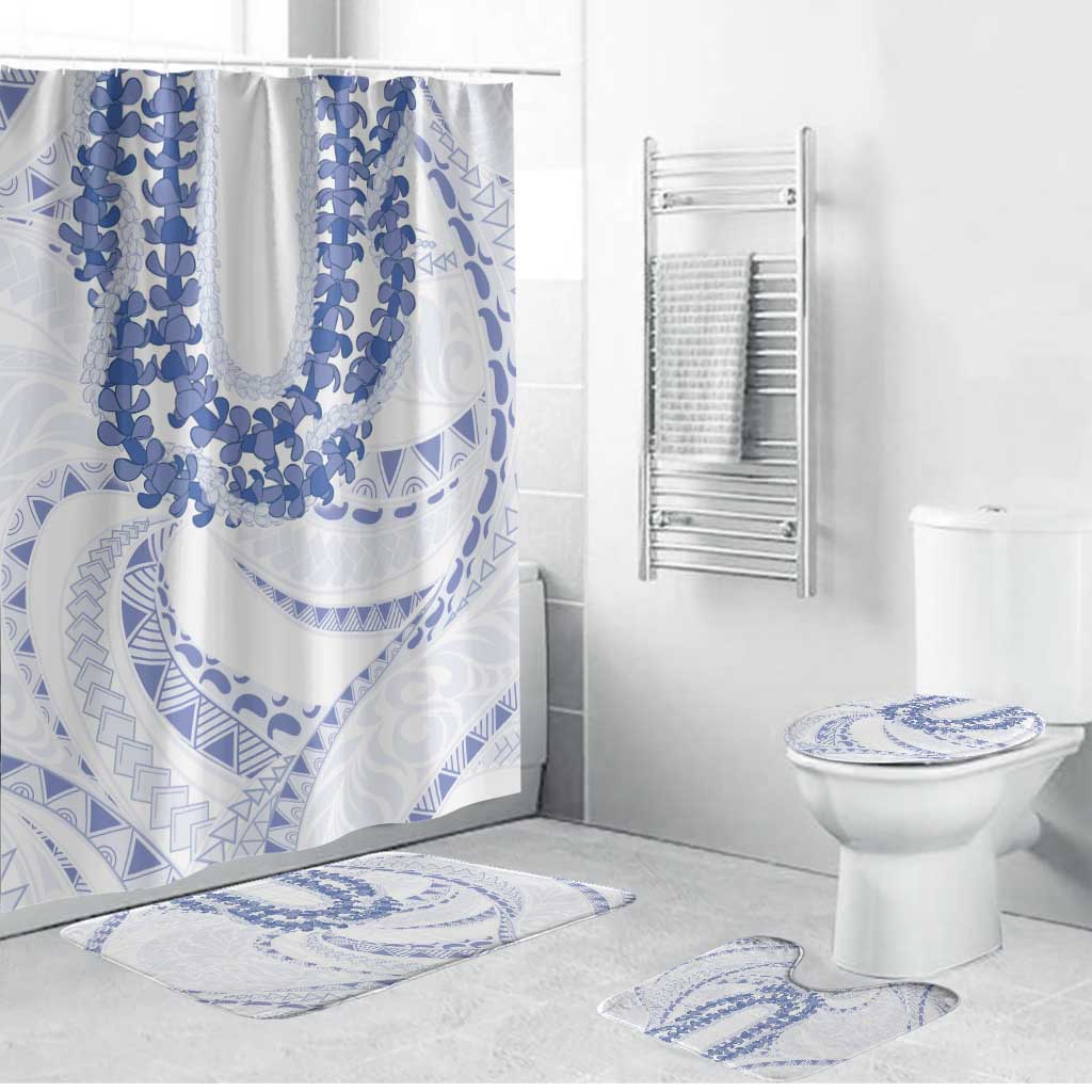 Aloha Lei Onaona Bathroom Set Navy Blue Hawaiian Tribal Pattern LT9 Bathroom Set (4 pcs) Blue - Polynesian Pride