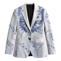 Aloha Lei Onaona Blazer Navy Blue Hawaiian Tribal Pattern LT9 Unisex Blue - Polynesian Pride