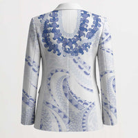Aloha Lei Onaona Blazer Navy Blue Hawaiian Tribal Pattern LT9 - Polynesian Pride