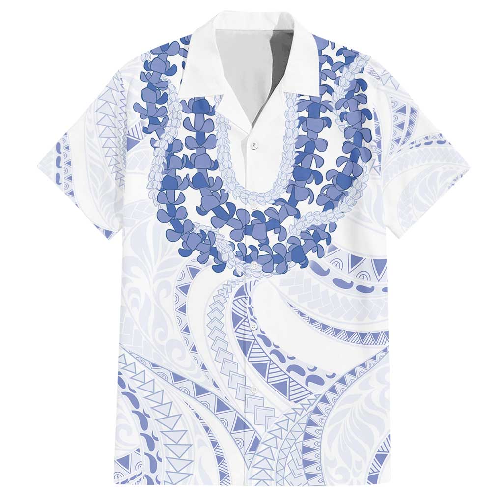 Aloha Lei Onaona Hawaiian Shirt Navy Blue Hawaiian Tribal Pattern LT9 Blue - Polynesian Pride