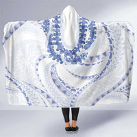 Aloha Lei Onaona Hooded Blanket Navy Blue Hawaiian Tribal Pattern LT9 One Size Blue - Polynesian Pride