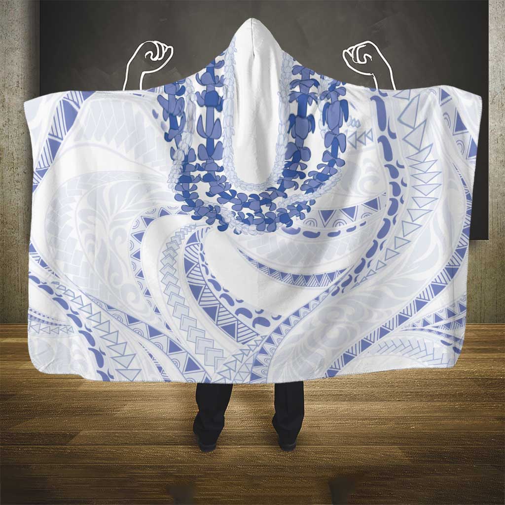 Aloha Lei Onaona Hooded Blanket Navy Blue Hawaiian Tribal Pattern LT9 - Polynesian Pride