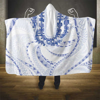 Aloha Lei Onaona Hooded Blanket Navy Blue Hawaiian Tribal Pattern LT9 - Polynesian Pride