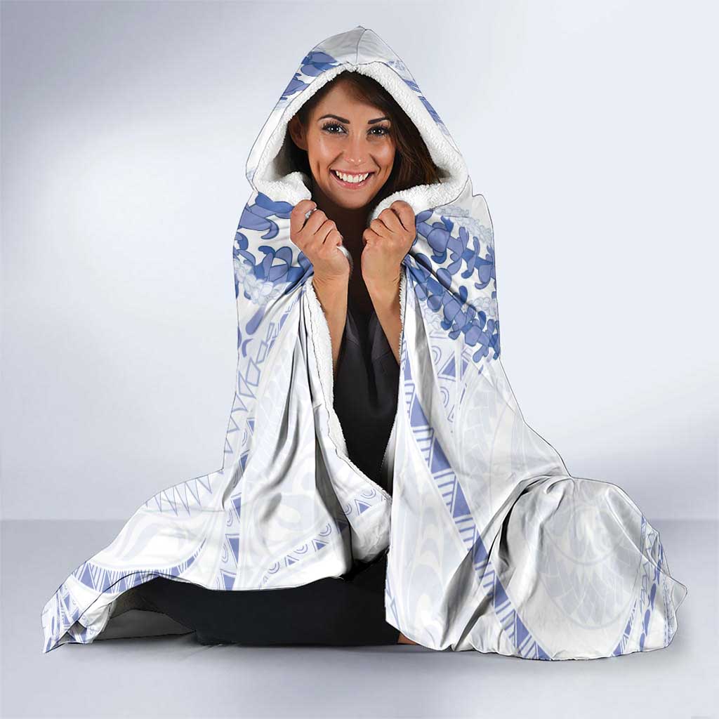 Aloha Lei Onaona Hooded Blanket Navy Blue Hawaiian Tribal Pattern LT9 - Polynesian Pride