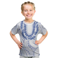 Aloha Lei Onaona Kid T Shirt Navy Blue Hawaiian Tribal Pattern LT9 Blue - Polynesian Pride