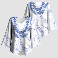 Aloha Lei Onaona Kimono Sleeve Blouse Navy Blue Hawaiian Tribal Pattern LT9 - Polynesian Pride