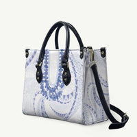 Aloha Lei Onaona Leather Bag Navy Blue Hawaiian Tribal Pattern LT9 Blue - Polynesian Pride