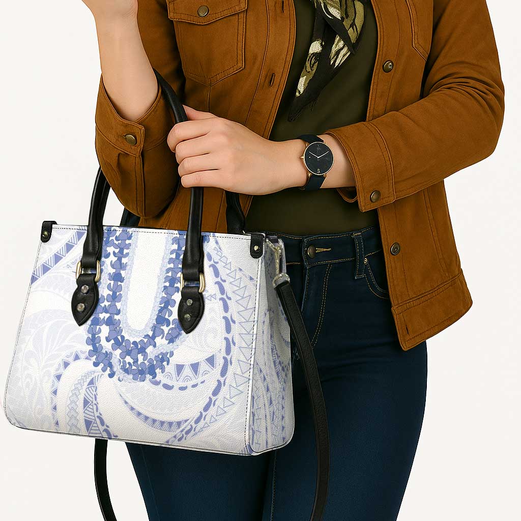 Aloha Lei Onaona Leather Bag Navy Blue Hawaiian Tribal Pattern LT9 - Polynesian Pride