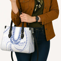 Aloha Lei Onaona Leather Bag Navy Blue Hawaiian Tribal Pattern LT9 - Polynesian Pride