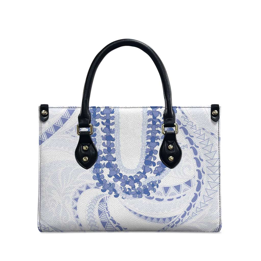 Aloha Lei Onaona Leather Bag Navy Blue Hawaiian Tribal Pattern LT9 - Polynesian Pride