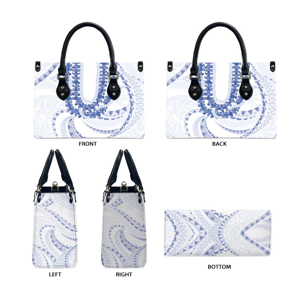Aloha Lei Onaona Leather Bag Navy Blue Hawaiian Tribal Pattern LT9 - Polynesian Pride