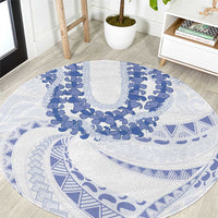Aloha Lei Onaona Round Carpet Navy Blue Hawaiian Tribal Pattern LT9 Blue - Polynesian Pride