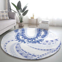 Aloha Lei Onaona Round Carpet Navy Blue Hawaiian Tribal Pattern LT9 - Polynesian Pride
