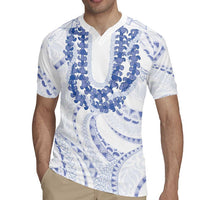 Aloha Lei Onaona Rugby Jersey Navy Blue Hawaiian Tribal Pattern LT9 - Polynesian Pride
