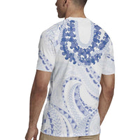 Aloha Lei Onaona Rugby Jersey Navy Blue Hawaiian Tribal Pattern LT9 - Polynesian Pride