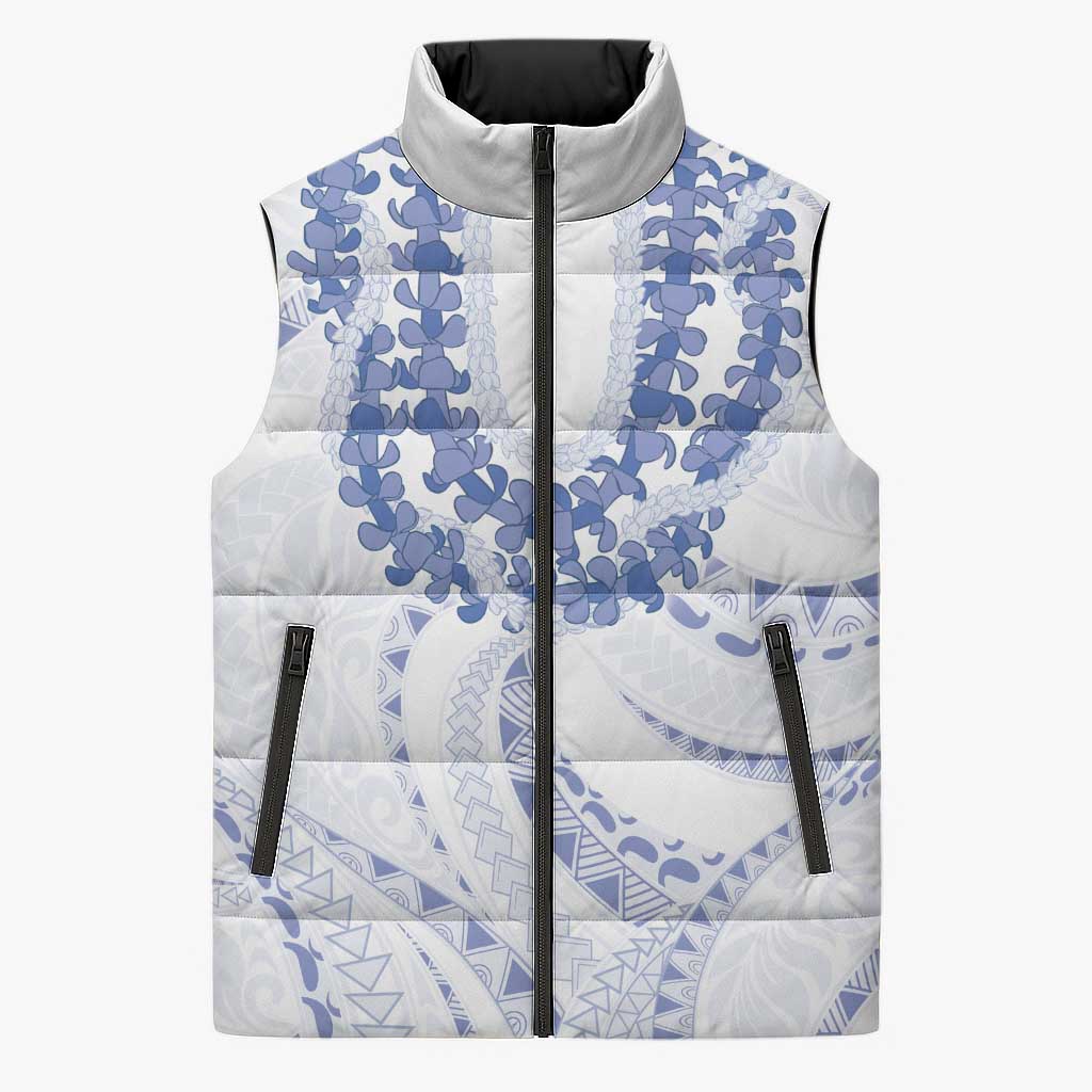 Aloha Lei Onaona Sleeveless Puffer Jacket Navy Blue Hawaiian Tribal Pattern LT9 Unisex Blue - Polynesian Pride