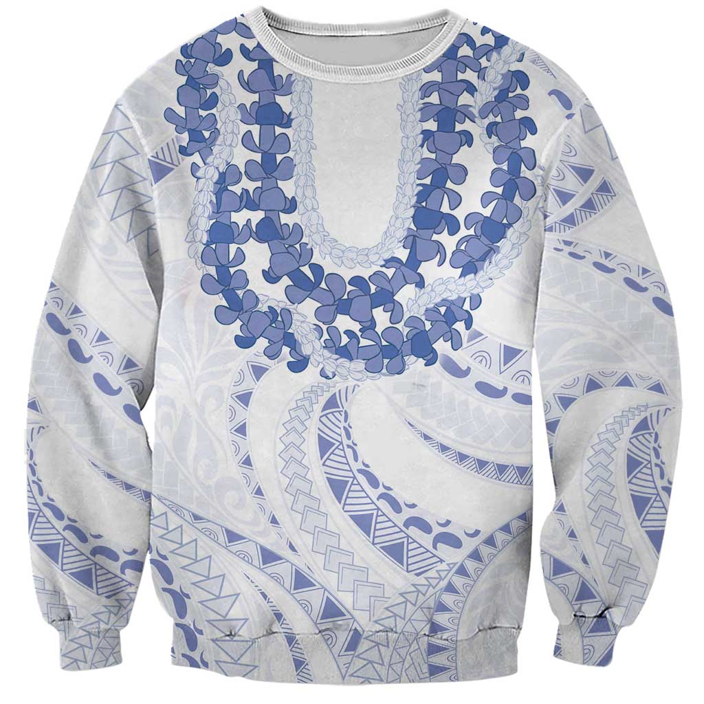 Aloha Lei Onaona Sweatshirt Navy Blue Hawaiian Tribal Pattern LT9 Unisex Blue - Polynesian Pride