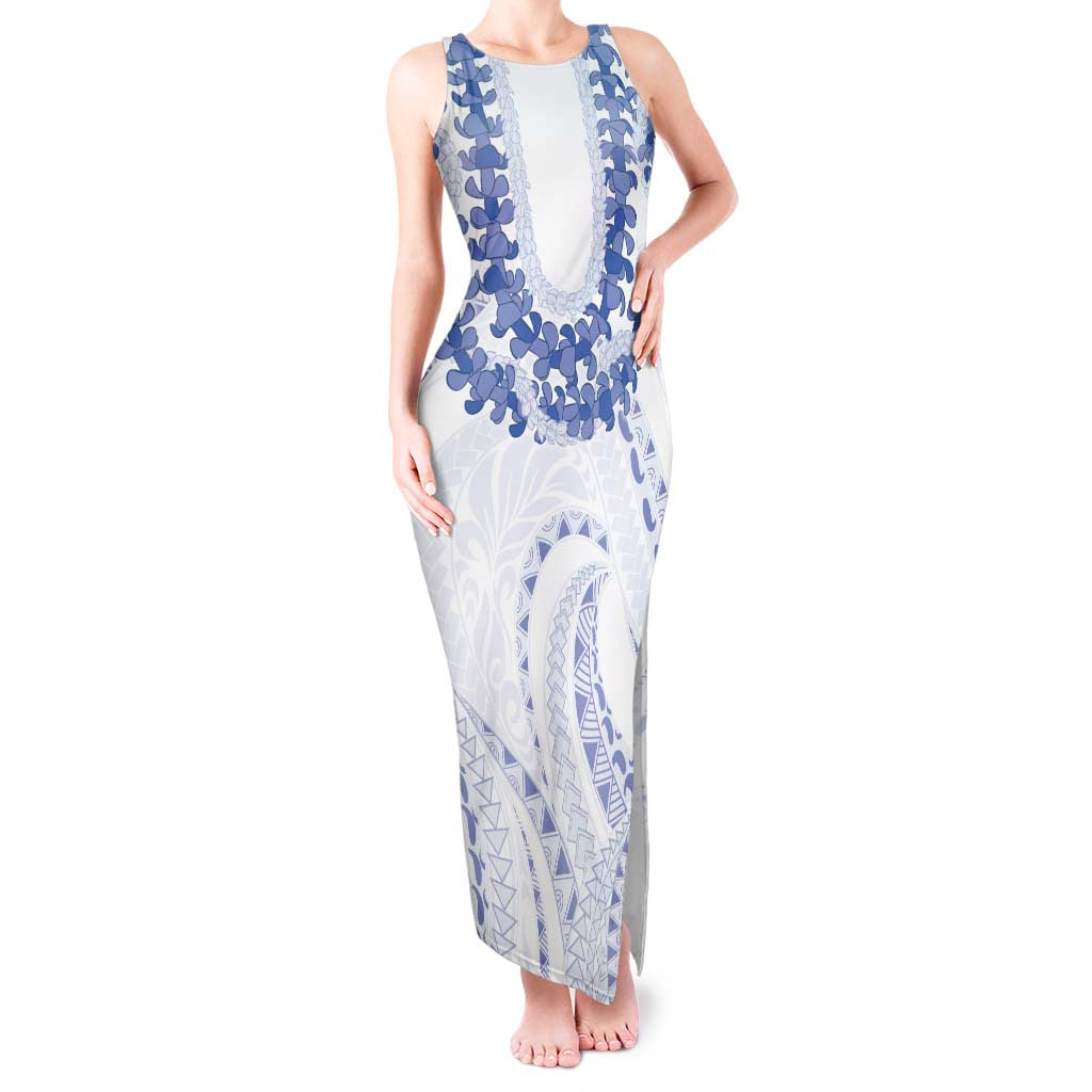 Aloha Lei Onaona Tank Maxi Dress Navy Blue Hawaiian Tribal Pattern LT9 Women Blue - Polynesian Pride