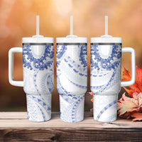 Aloha Lei Onaona Tumbler With Handle Navy Blue Hawaiian Tribal Pattern LT9 - Polynesian Pride