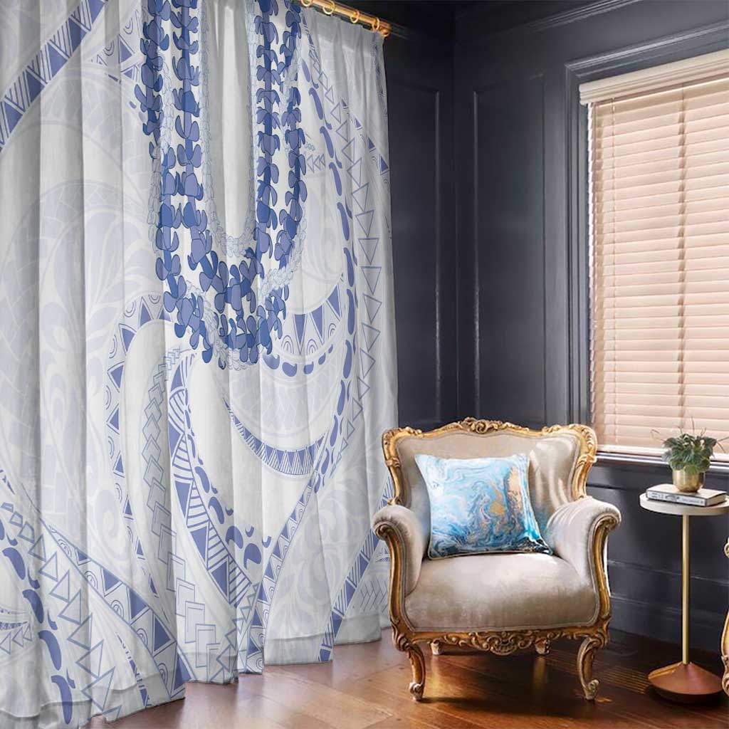 Aloha Lei Onaona Window Curtain Navy Blue Hawaiian Tribal Pattern LT9 - Polynesian Pride