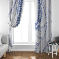Aloha Lei Onaona Window Curtain Navy Blue Hawaiian Tribal Pattern LT9 - Polynesian Pride