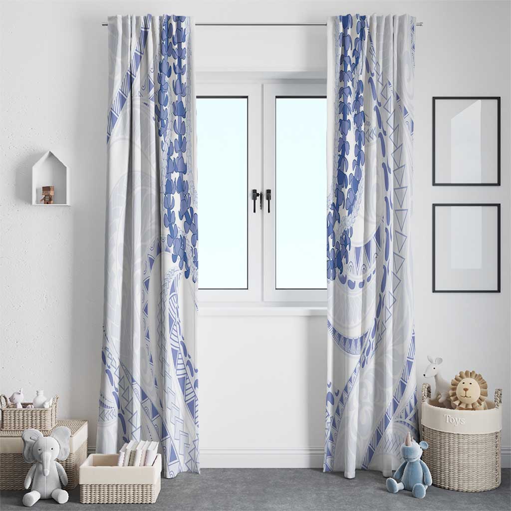 Aloha Lei Onaona Window Curtain Navy Blue Hawaiian Tribal Pattern LT9 - Polynesian Pride