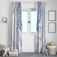 Aloha Lei Onaona Window Curtain Navy Blue Hawaiian Tribal Pattern LT9 - Polynesian Pride