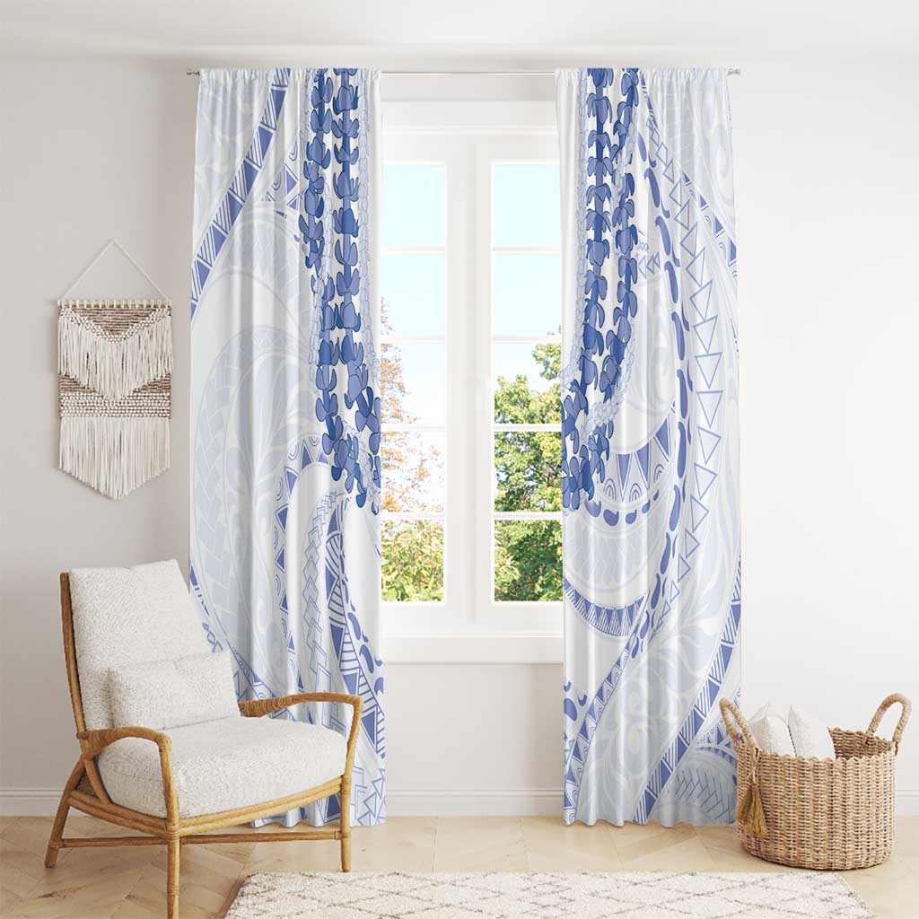 Aloha Lei Onaona Window Curtain Navy Blue Hawaiian Tribal Pattern LT9 - Polynesian Pride