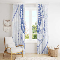 Aloha Lei Onaona Window Curtain Navy Blue Hawaiian Tribal Pattern LT9 - Polynesian Pride