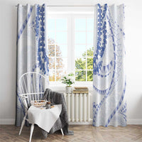 Aloha Lei Onaona Window Curtain Navy Blue Hawaiian Tribal Pattern LT9 - Polynesian Pride