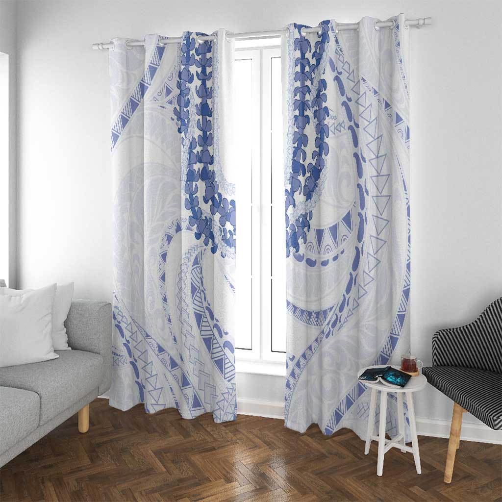 Aloha Lei Onaona Window Curtain Navy Blue Hawaiian Tribal Pattern LT9 With Grommets Blue - Polynesian Pride