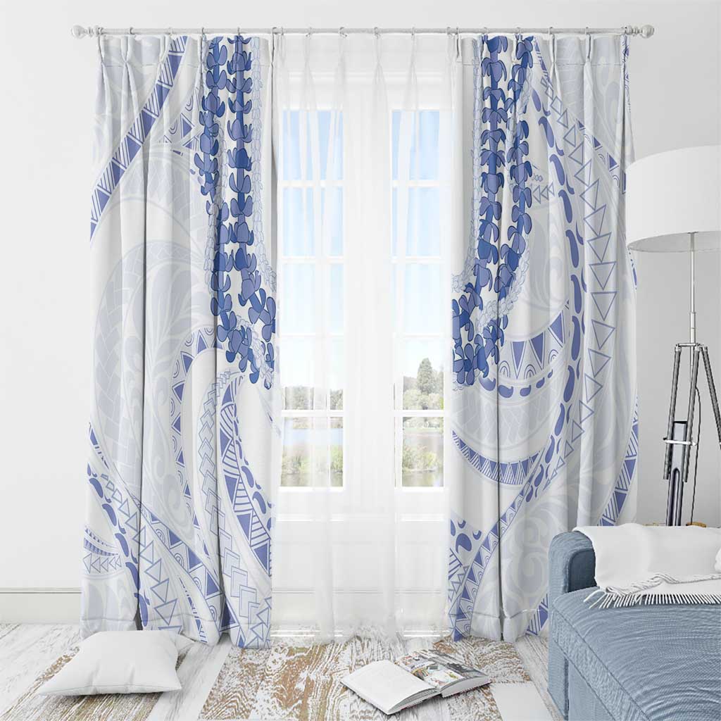 Aloha Lei Onaona Window Curtain Navy Blue Hawaiian Tribal Pattern LT9 - Polynesian Pride