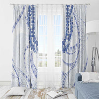 Aloha Lei Onaona Window Curtain Navy Blue Hawaiian Tribal Pattern LT9 - Polynesian Pride