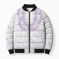 Aloha Lei Onaona Bomber Puffer Jacket Purple Hawaiian Tribal Pattern LT9 Unisex Purple - Polynesian Pride