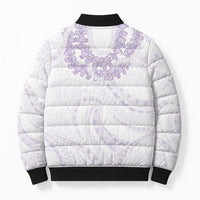 Aloha Lei Onaona Bomber Puffer Jacket Purple Hawaiian Tribal Pattern LT9 - Polynesian Pride