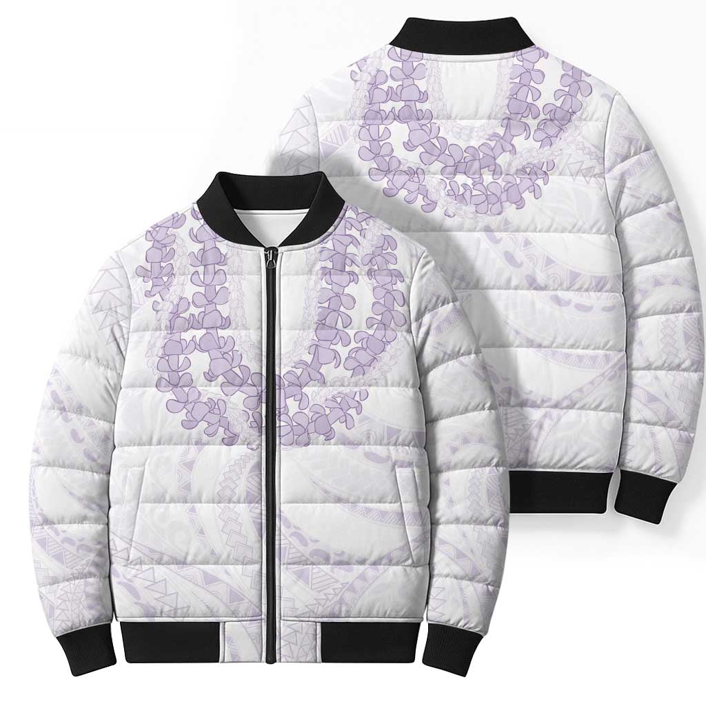Aloha Lei Onaona Bomber Puffer Jacket Purple Hawaiian Tribal Pattern LT9 - Polynesian Pride