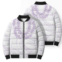 Aloha Lei Onaona Bomber Puffer Jacket Purple Hawaiian Tribal Pattern LT9 - Polynesian Pride