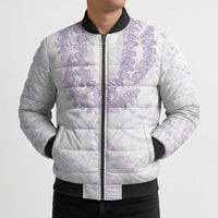 Aloha Lei Onaona Bomber Puffer Jacket Purple Hawaiian Tribal Pattern LT9 - Polynesian Pride