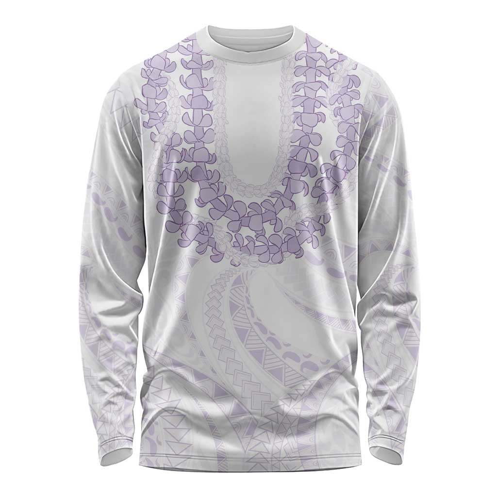 Aloha Lei Onaona Long Sleeve Shirt Purple Hawaiian Tribal Pattern LT9 Unisex Purple - Polynesian Pride