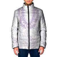 Aloha Lei Onaona Padded Jacket Purple Hawaiian Tribal Pattern LT9 Men Purple - Polynesian Pride