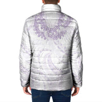 Aloha Lei Onaona Padded Jacket Purple Hawaiian Tribal Pattern LT9 - Polynesian Pride