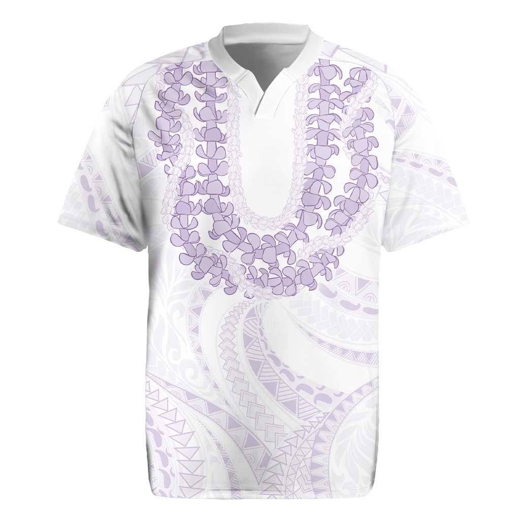 Aloha Lei Onaona Rugby Jersey Purple Hawaiian Tribal Pattern LT9 Purple - Polynesian Pride