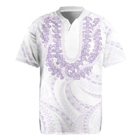 Aloha Lei Onaona Rugby Jersey Purple Hawaiian Tribal Pattern LT9 Purple - Polynesian Pride