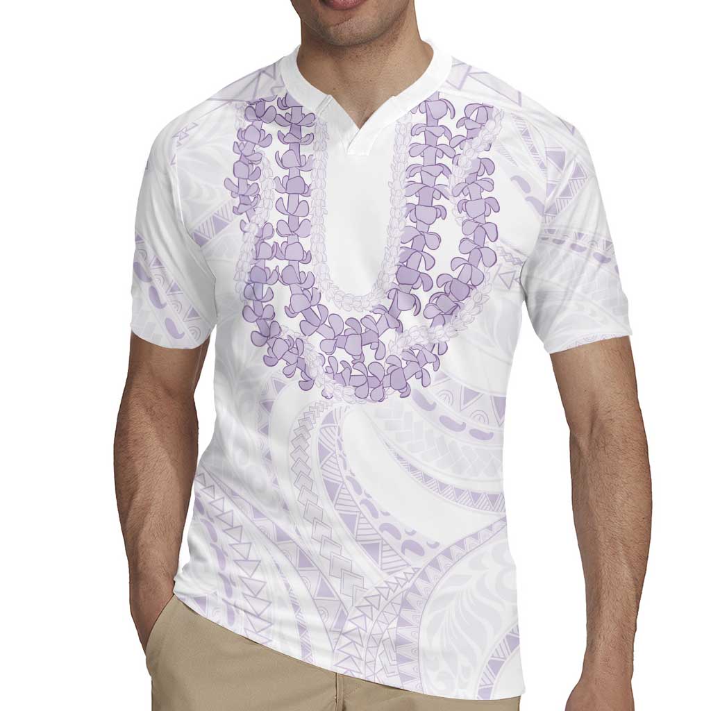 Aloha Lei Onaona Rugby Jersey Purple Hawaiian Tribal Pattern LT9 - Polynesian Pride